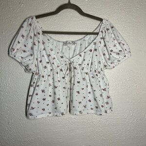 Pink Republic White Floral Blouse